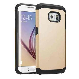 For Galaxy S6 Edge Colorful Hybrid Slim Armor Plastic & TPU Protective Case (Gold)