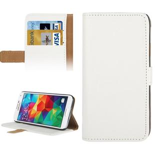 Crazy Horse Texture Leather Case with Credit Card Slot & Holder for Galaxy S5 / G900 (White)