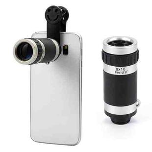 Universal 8x Zoom Telescope Telephoto Camera Lens with Smile Clip(Black)