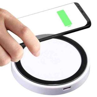 Universal QI Standard Round Wireless Charging Pad (White + Black)