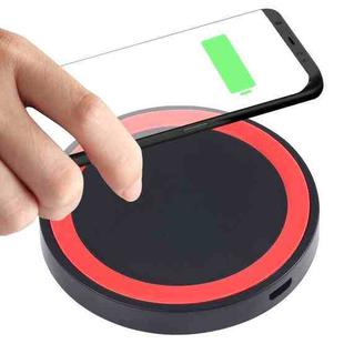 Universal QI Standard Round Wireless Charging Pad (Black + Red)