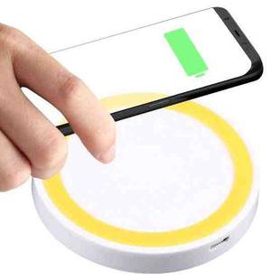 Universal QI Standard Round Wireless Charging Pad (White + Orange)