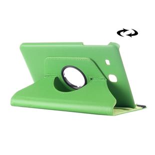 Litchi Texture 360 Degree Rotation Leather Case with Multi-functional Holder for Galaxy Tab E 9.6(Green)