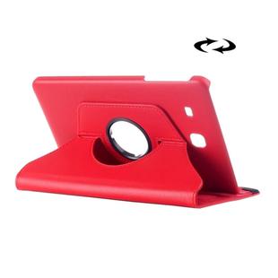 Litchi Texture 360 Degree Rotation Leather Case with Multi-functional Holder for Galaxy Tab E 9.6(Red)