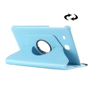 Litchi Texture 360 Degree Rotation Leather Case with Multi-functional Holder for Galaxy Tab E 9.6(Baby Blue)