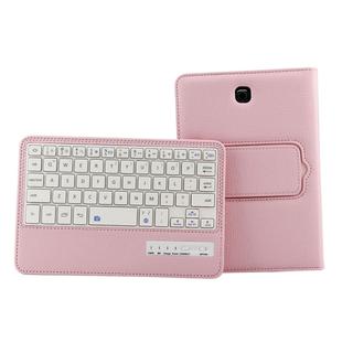 For Galaxy Tab S2 8.0 T710 / T715 2 in 1 Detachable Bluetooth Keyboard Litchi Texture Leather Tablet Case with Holder(Pink)