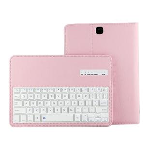 For Galaxy Tab A 9.7 / T550 & S2 9.7 / T810 2 in 1 Detachable Bluetooth Keyboard Litchi Texture Leather Tablet Case with Holder(Pink)