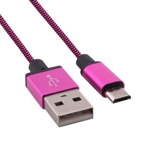 1m Woven Style Micro USB to USB 2.0 Data / Charger Cable, For Samsung, HTC, Sony, Lenovo, Huawei, and other Smartphones(Purple)