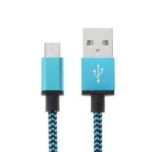 2m Woven Style Micro USB to USB 2.0 Data / Charger Cable(Blue)