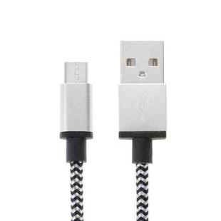 2m Woven Style Micro USB to USB 2.0 Data / Charger Cable(Silver)