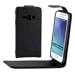 Vertical Flip Magnetic Buckle PU Leather Case for Galaxy J1 Ace(Black)