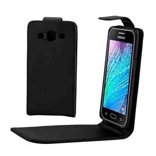 Vertical Flip Magnetic Buckle PU Leather Case for Galaxy J2 / J200(Black)