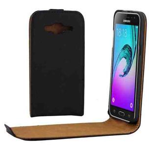 For Galaxy J3 Khaki Lining Vertical Flip Magnetic Buckle PU Leather Case (Black)