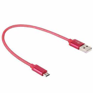 25cm Net Style Metal Head Micro USB to USB 2.0 Data / Charger Cable(Red)