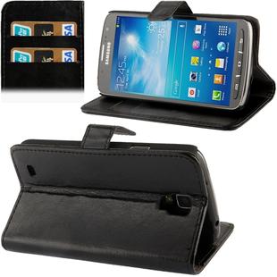 Fine Sheepskin Texture Flip Leather Case with Credit Card Slots & Holder for Galaxy S IV Active / i9295(Black)