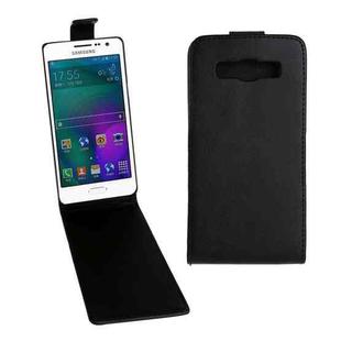 Vertical Flip Magnetic Snap Leather Case for Galaxy A3 / A300F(Black)