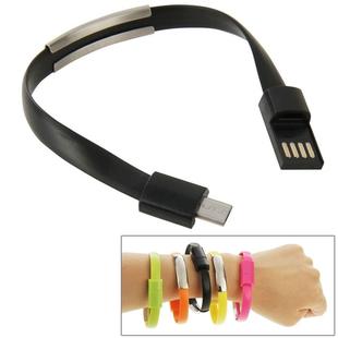 Wearable Bracelet Sync Data Charging Cable, Length: 24cm(Black)