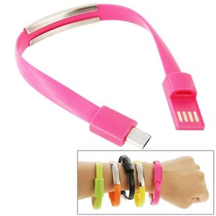 Wearable Bracelet Sync Data Charging Cable, Length: 24cm(Magenta)