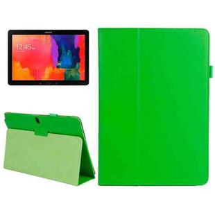 2-folding Litchi Texture Flip Leather Case with Holder for Galaxy Note & Tab Pro 12.2 / P900(Green)