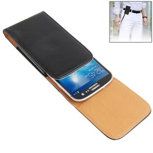 Waist Pack Leather Case with Belt Clip for iPhone 6 & 6S, Galaxy S5 / G900 / S III / i9300 / S IV / i9500(Black)