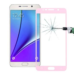 0.26mm 9H Surface Hardness Explosion-proof Colorized Silk-screen Tempered Glass Full Screen Film for Galaxy Note 5 / N920(Pink)