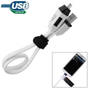 OTG-Y-01 USB 2.0 Male to Micro USB Male + USB Female OTG Charging Data Cable for Android Phones / Tablets with OTG Function, Length: 30cm(White)