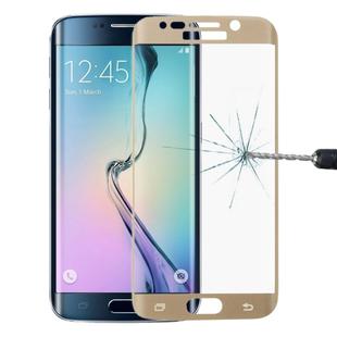 LOPURS 0.2mm 9H Surface Hardness 3D Curved Surface Full Screen Cover Explosion-proof Tempered Glass Film for Galaxy S6 edge(Gold)