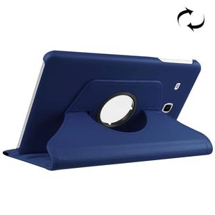 Litchi Texture Horizontal Flip Solid Color Leather Case with 360 Degrees Rotation Holder for Galaxy Tab E 9.6 / T560 / T561(Dark Blue)