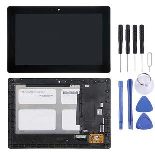 LCD Screen and Digitizer Full Assembly with Frame for Lenovo Idea Tab S6000(Black)
