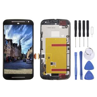 3 in 1 (LCD + Frame + Touch Pad) Digitizer Assembly for Motorola Moto G2(Black)