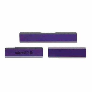 SIM Card Cap + USB Data Charging Port Cover + Micro SD Card Cap Dustproof Block Set for Sony Xperia Z1 / L39h / C6903(Purple)