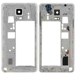 For Galaxy Note 4 / N910V Middle Frame Bezel Back Plate Housing Camera Lens Panel with Speaker Ringer Buzzer and Earphone Hole (White)