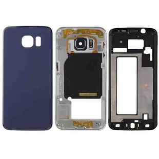 For Galaxy S6 Edge / G925 Full Housing Cover (Front Housing LCD Frame Bezel Plate + Back Plate Housing Camera Lens Panel + Battery Back Cover ) (Blue)