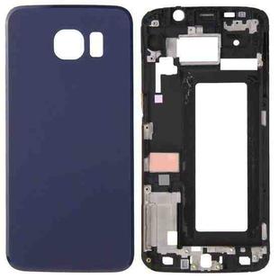 For Galaxy S6 Edge / G925 Full Housing Cover (Front Housing LCD Frame Bezel Plate + Battery Back Cover ) (Blue)