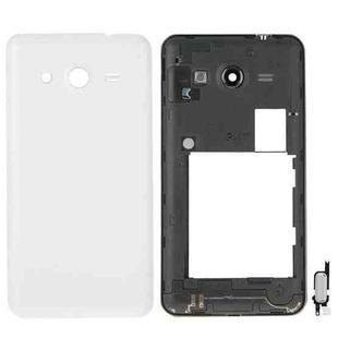 For Galaxy Core 2 / G355 Full Housing Cover (Middle Frame Bezel + Battery Back Cover) + Home Button  (White)