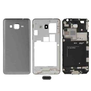 For Galaxy Grand Prime / G530 (Dual SIM Card Version) Full Housing Cover (Front Housing LCD Frame Bezel Plate + Middle Frame Bezel + Battery Back Cover) + Home Button (Grey)