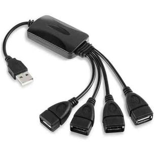 Universal 4 Ports USB 2.0 480Mbps High Speed Cable Hub for PC(Black)