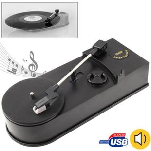 EC008B, USB Mini Phonograph / Turntable / Vinyl Turntables Audio Player, Support Turntable Convert LP Record to CD or MP3 Function(Black)