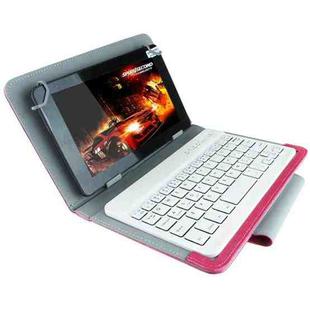 Universal Bluetooth Keyboard with Leather Tablet Case & Holder for Ainol / PiPO / Ramos 9.7 inch / 10.1 inch Tablet PC(Magenta)
