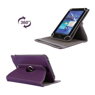 Litchi Texture 360 Degree Rotatable Universal Leather Case with Sleep / Wake-up & Holder for 7.0 inch Tablet PC(Purple)