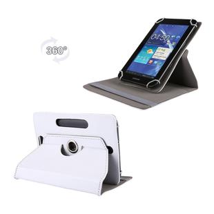 Litchi Texture 360 Degree Rotatable Universal Leather Case with Sleep / Wake-up & Holder for 7.0 inch Tablet PC(White)