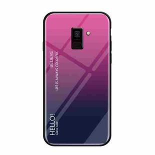 Gradient Color Glass Case for Samsung Galaxy J8 (2018)(Magenta)