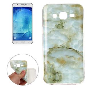 For Galaxy J5 / J500 Green Marbling Pattern Soft TPU Protective Back Cover Case