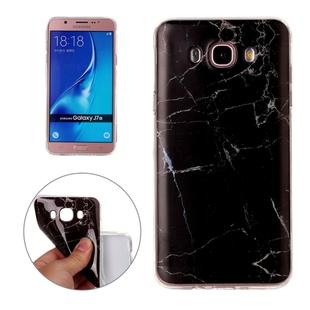 For Galaxy J7(2016) / J710 Black Marbling Pattern Soft TPU Protective Back Cover Case