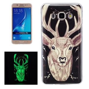 For Galaxy J5 (2016) / J510 Noctilucent Deer Pattern IMD Workmanship Soft TPU Back Cover Case
