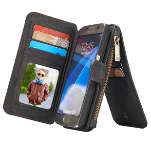 CaseMe for Galaxy S7 / G930 Multifunctional Leather Billfold with Detachable Magnetic PC Protective Case & 13 Card Slots & 1 Photo Frames & 1 Zipper Wallet & 2 Magnetic Clasps & Holder(Black)