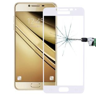 For Galaxy C5 / C500 0.26mm 9H Surface Hardness Explosion-proof Silk-screen Tempered Glass Full Screen Film (White)