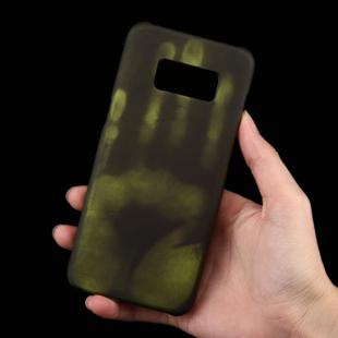 For Galaxy S8 Paste Skin + PC Thermal Sensor Discoloration Protective Back Cover Case(Green)