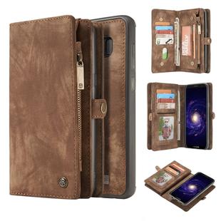For Galaxy S8 + / G955 Crazy Horse Texture Flip Detachable Back Cover Leather Case with Card Slots & Wallet & Photo Frame(Brown)