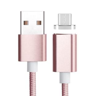 1.2m Weave Style 5V 2A Micro USB to USB 2.0 Magnetic Data / Charger Cable(Pink)